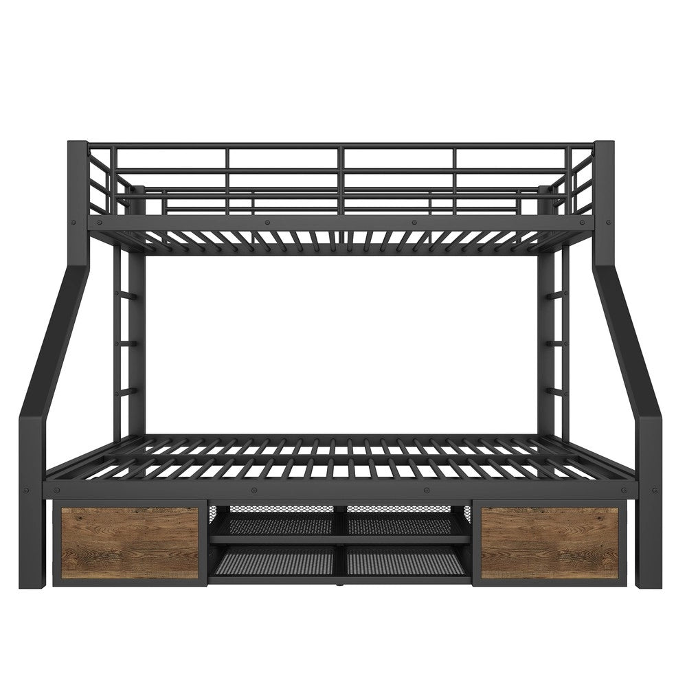 Letto a Castello per Bambini con Cassetti e Scala ¨C MINIMAL ¨C Nero 90x200 / 140x200