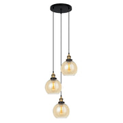 Italux Cardena lampada a sospensione 3 luci nero/ottone