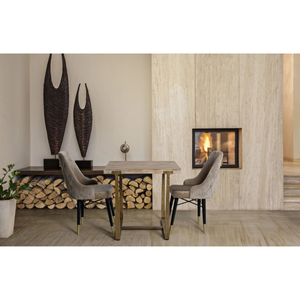 Tavolo VKH577, Marrone, MDF, 80x80x76 cm