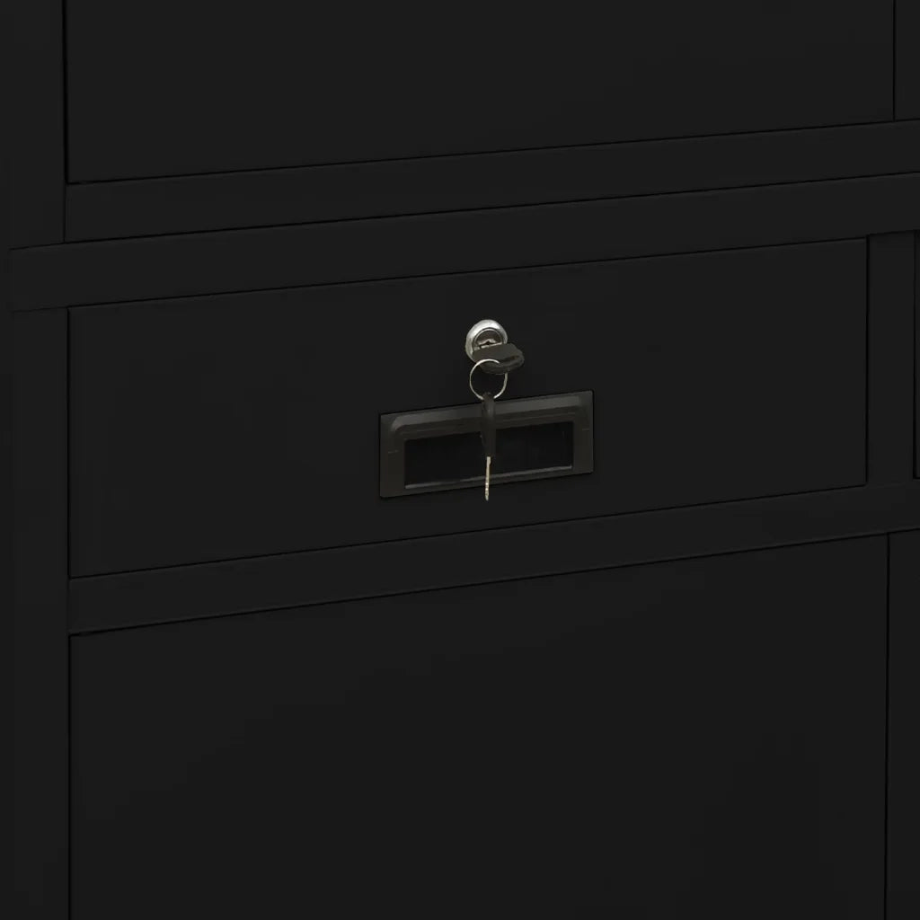 Armadio per Ufficio Nero 90x40x180 cm in Acciaio 336419