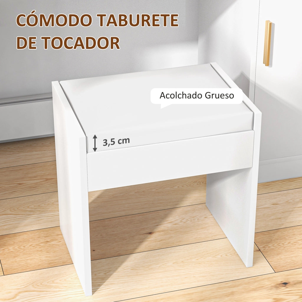 Scrivania da trucco con specchio LED e cassetti ¨C Minimal ¨C Bianco
