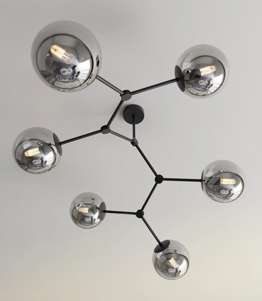 Lampadario Emibig SPACE 6xE14 vetro nero/cromo 108cm