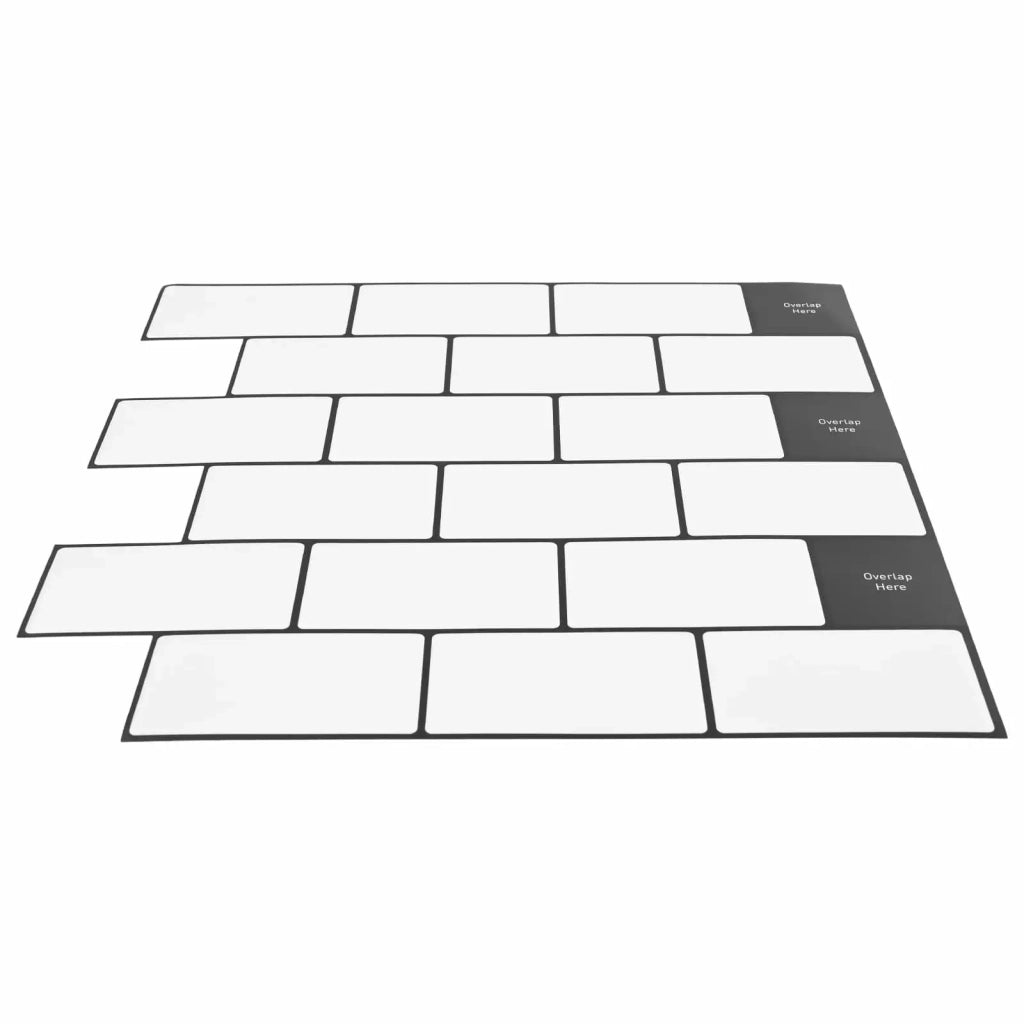 Piastrella subway 20 pcs Bianco e Nero 30 x 30 cm 42046124