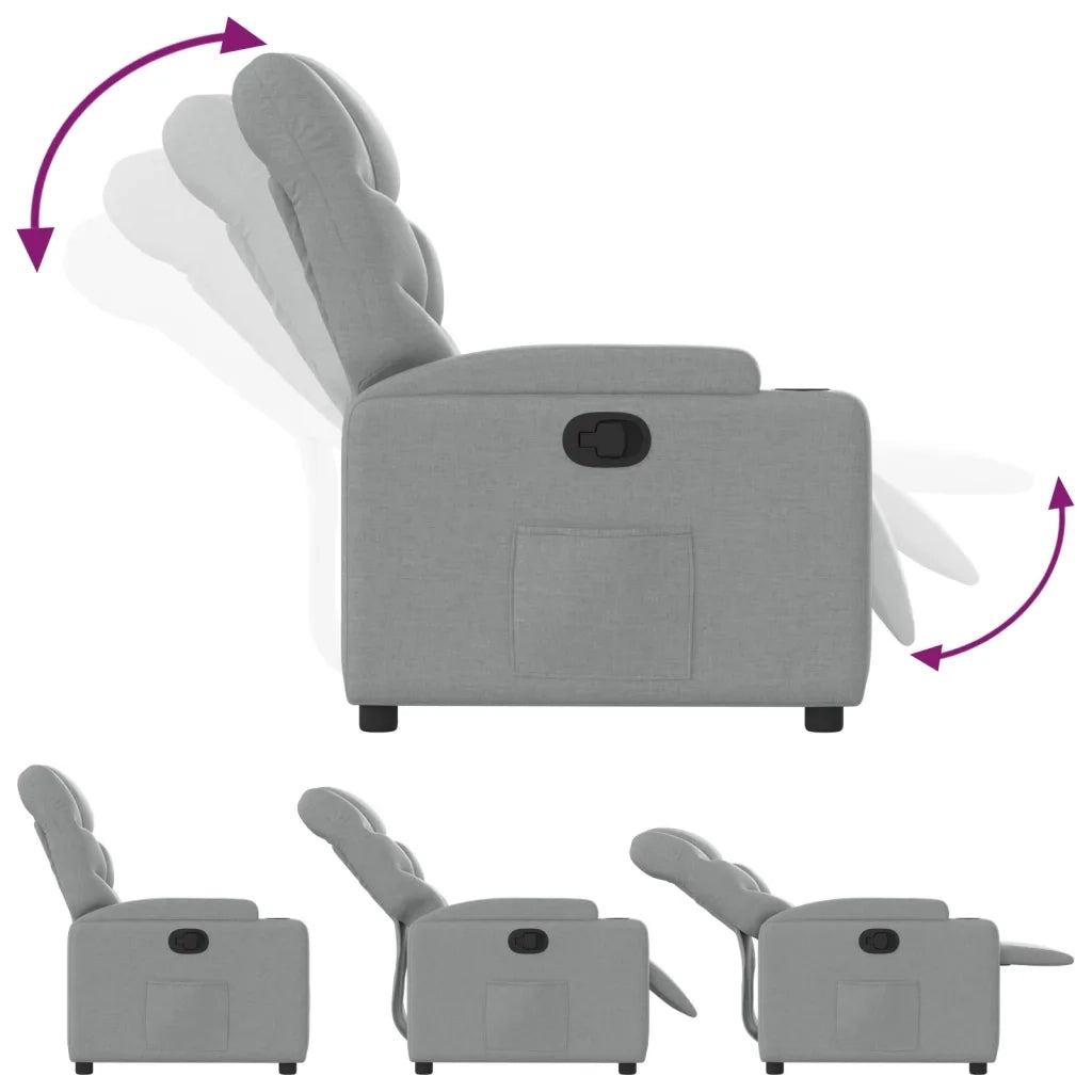 Poltrona reclinabile in tessuto grigio chiaro 3205608