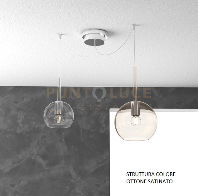 SOSP. OTTONE SAT. SPOSTABILE 2 LUCI VETRI (1 MEDIO AMBRA + 1 PICCOLO TRASPARENTE) 1155OS-S2 S MIX-TA