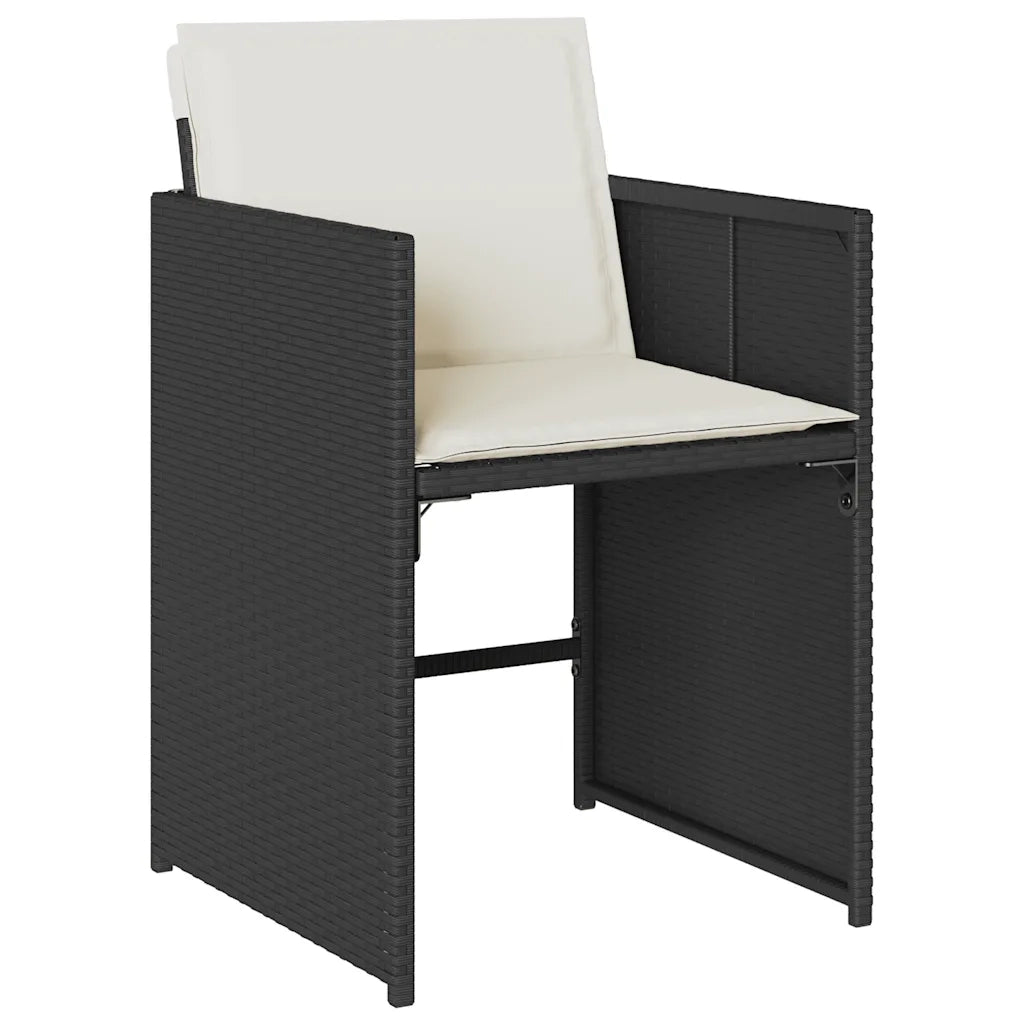 Set da Pranzo da Giardino 11 pz con Cuscini in Polyrattan Nero 3211110