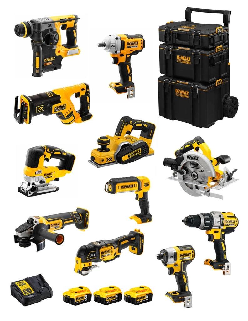 DeWALT Kit DWK1101 (DCD996+DCH273+DCG405+DCF887+DCF894+DCS334+DCS570+ DCS355+DCP580+DCS367+DCL050+ 3x5,0Ah + DCB115 +Caddy 3en1)