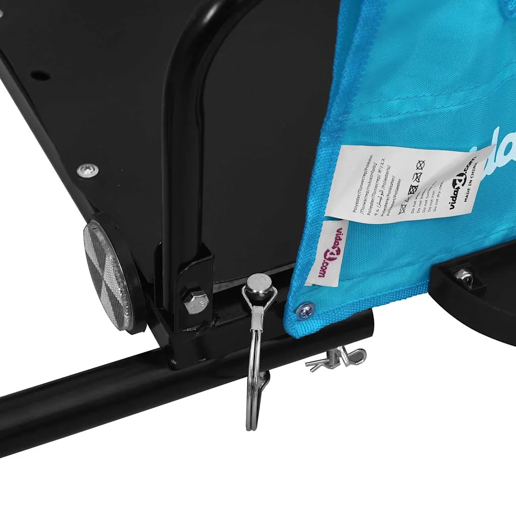 Rimorchio da Bici Blu e Nero in Tessuto Oxford e Ferro CFW4870095