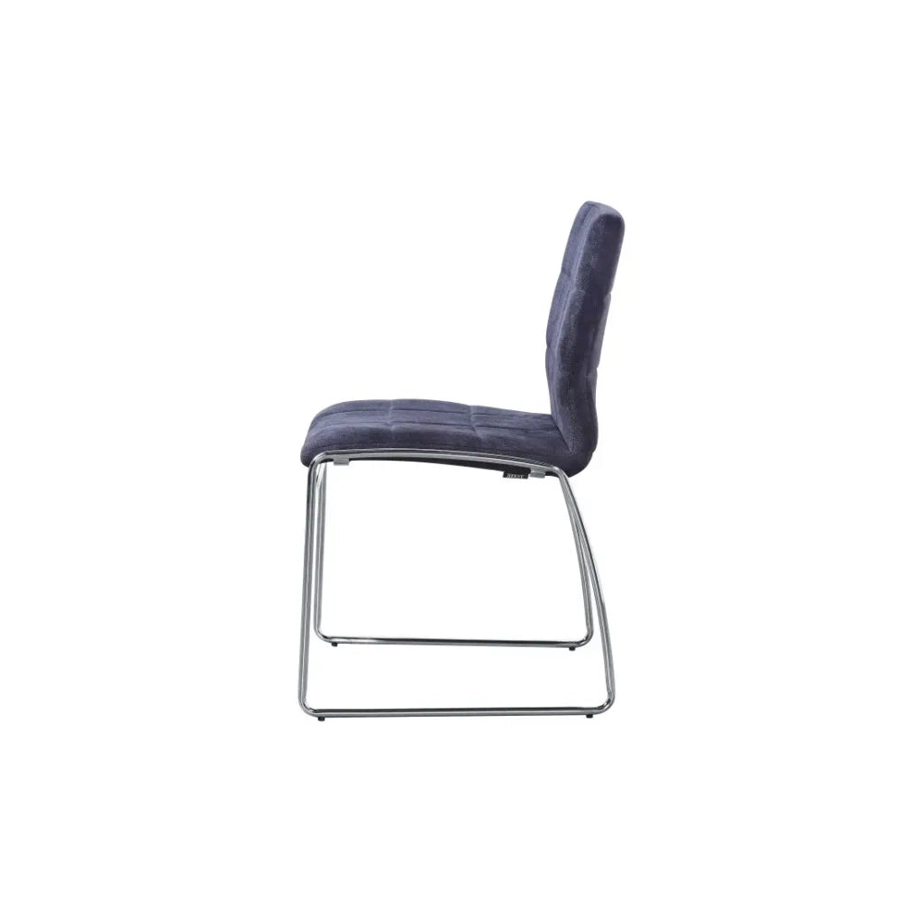 Sedia TOBI design in cromo e tessuto colore grigio - Set di 2