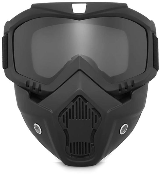 Casco da moto con protezione UV rimovibile - Nero - Attività all'aperto - Ciclismo - Motociclismo - Sci - Protezione solare - Occhiali da sport