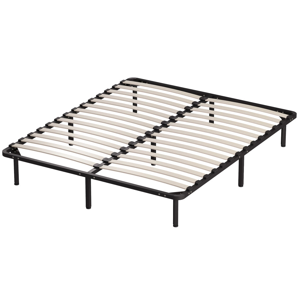 Letto Matrimoniale Contenitore in Legno Massello con Rete a Doghe ¨C Minimal ¨C Nero 160x190 cm