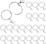 Accessori per tende - 40 pezzi - Anelli in metallo per tende - Diametro interno 32 mm - Accessori per tende con clip - Sospensioni per tende