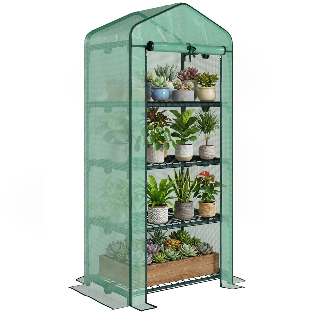 Serra Verticale per Giardino con Scaffale ¨C Minimal ¨C Verde 70x50x160cm