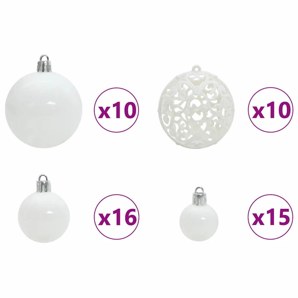 Albero di Natale | Decorazioni natalizie Artificiale Sottile Verde e Bianco 210 cm