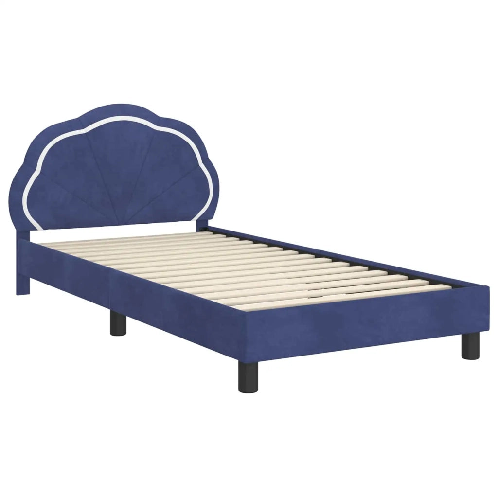Struttura letto Bambini | Letto Infantile | Lettino con testata Blu Polizia 90 x 190 cm