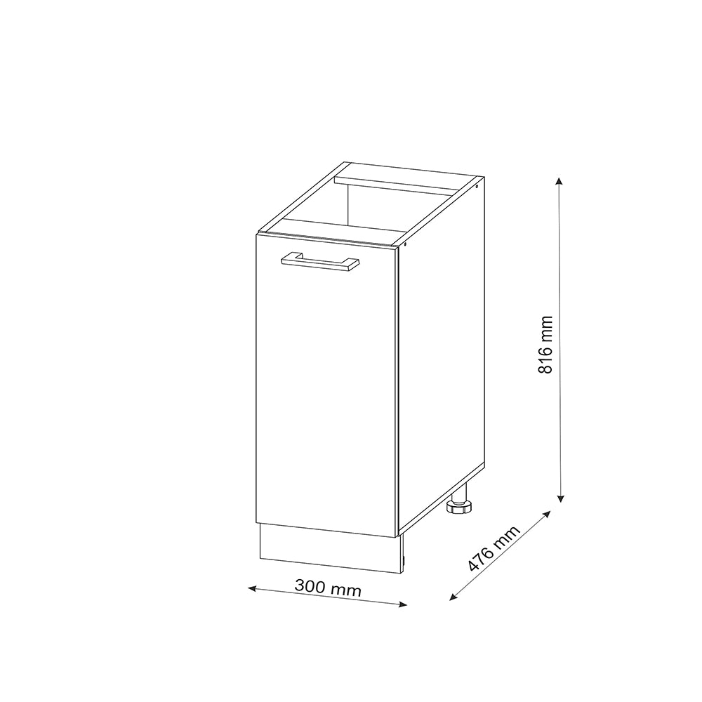 Vicco Base universale Sonoma 30 cm con anta, con piano di lavoro