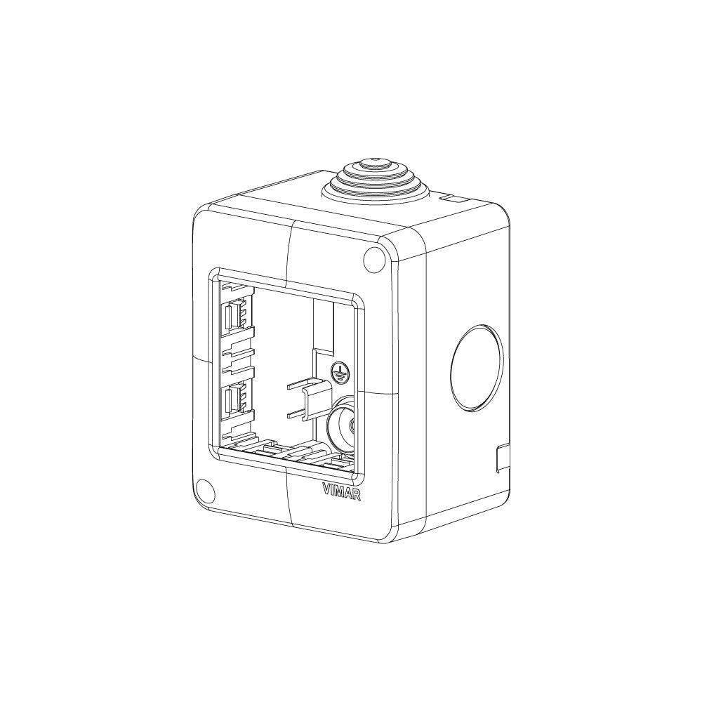 Vimar ip40 contenitore 2p protetto per serie civili eikon arkè e plana