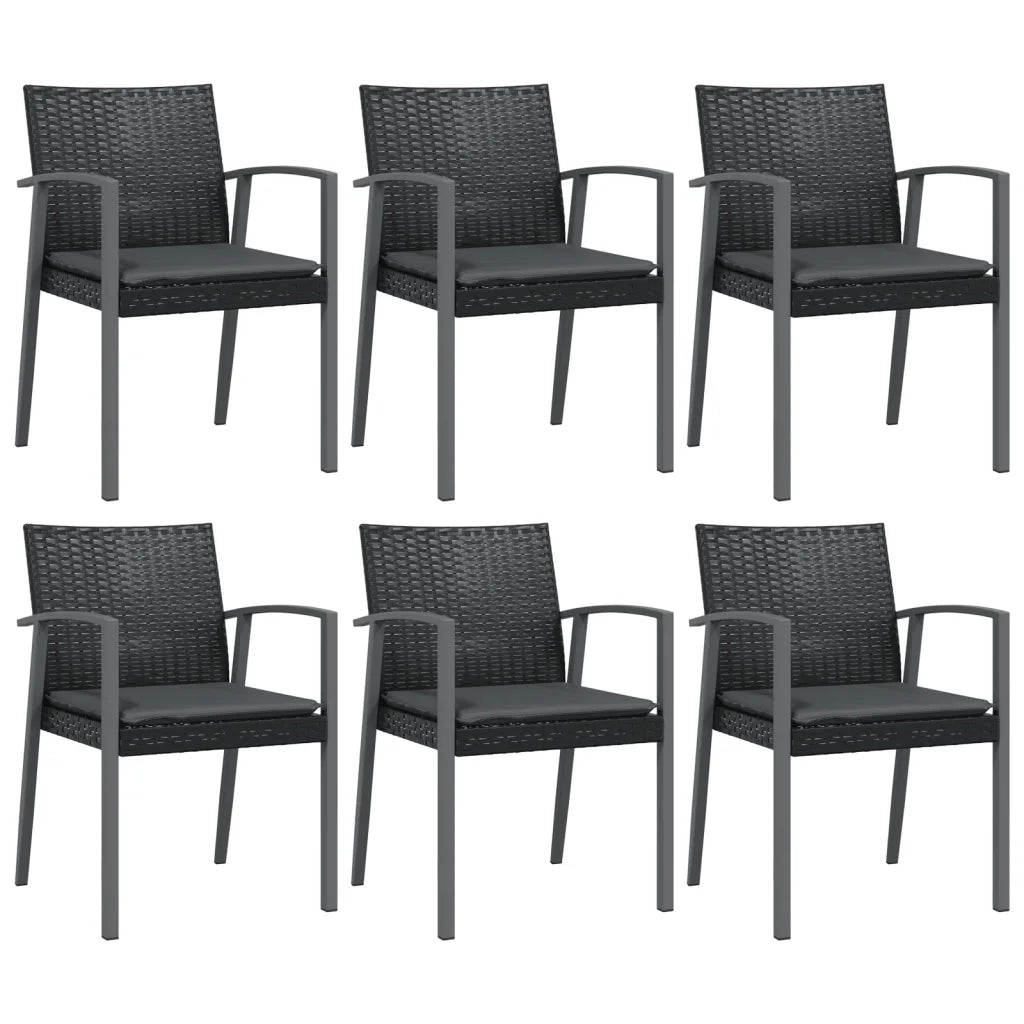 Set Pranzo da Giardino 7 pz con Cuscini in Polyrattan e Acciaio 3186980