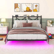 Letto doppio 140x200cm - Xylo - LED USB sospeso facile montaggio
