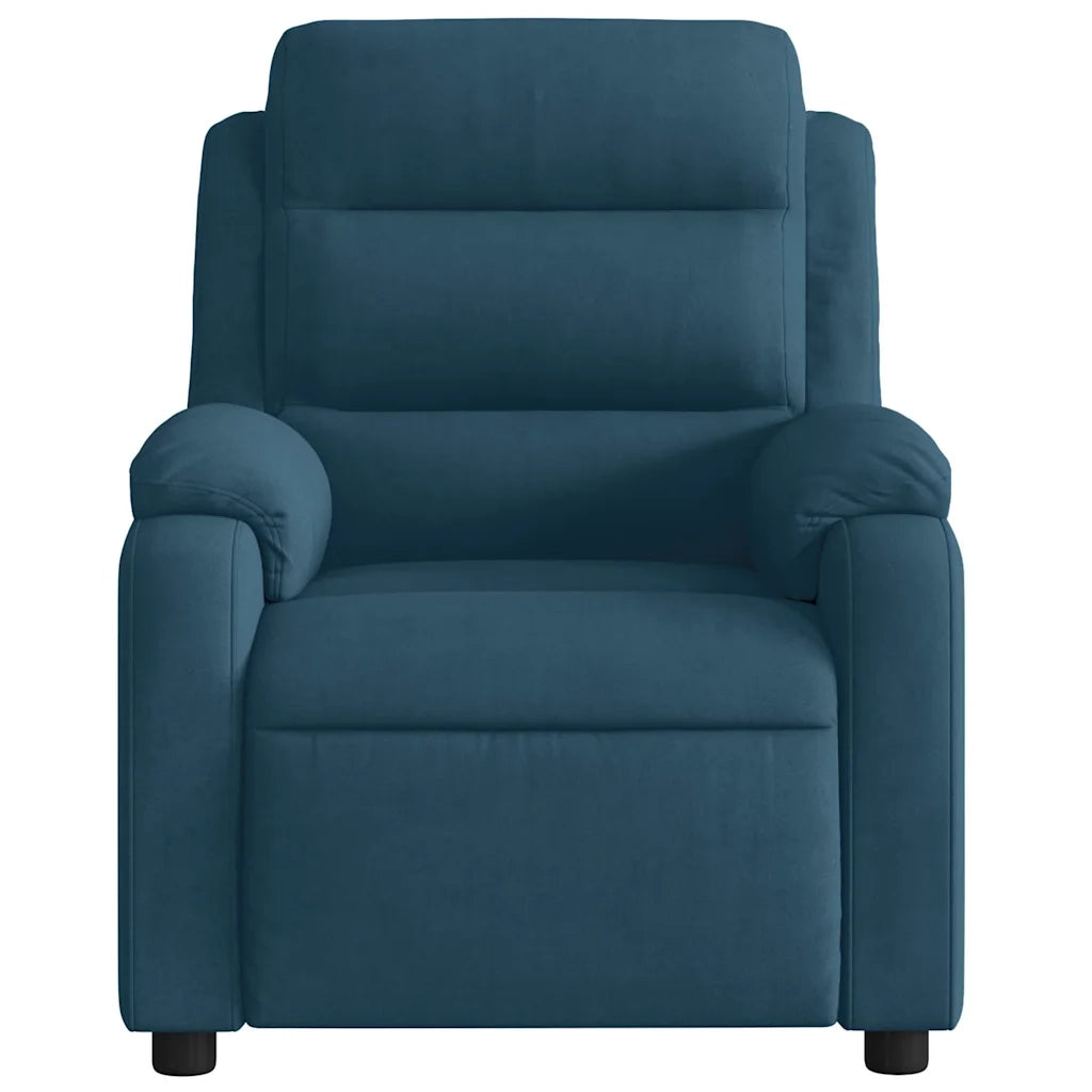 Poltrona Reclinabile Elettrica Blu in Velluto 3205080