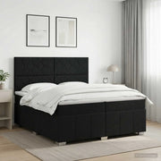 Letto box spring con materasso Nero 200 x 200 cm Tessuto 3454227