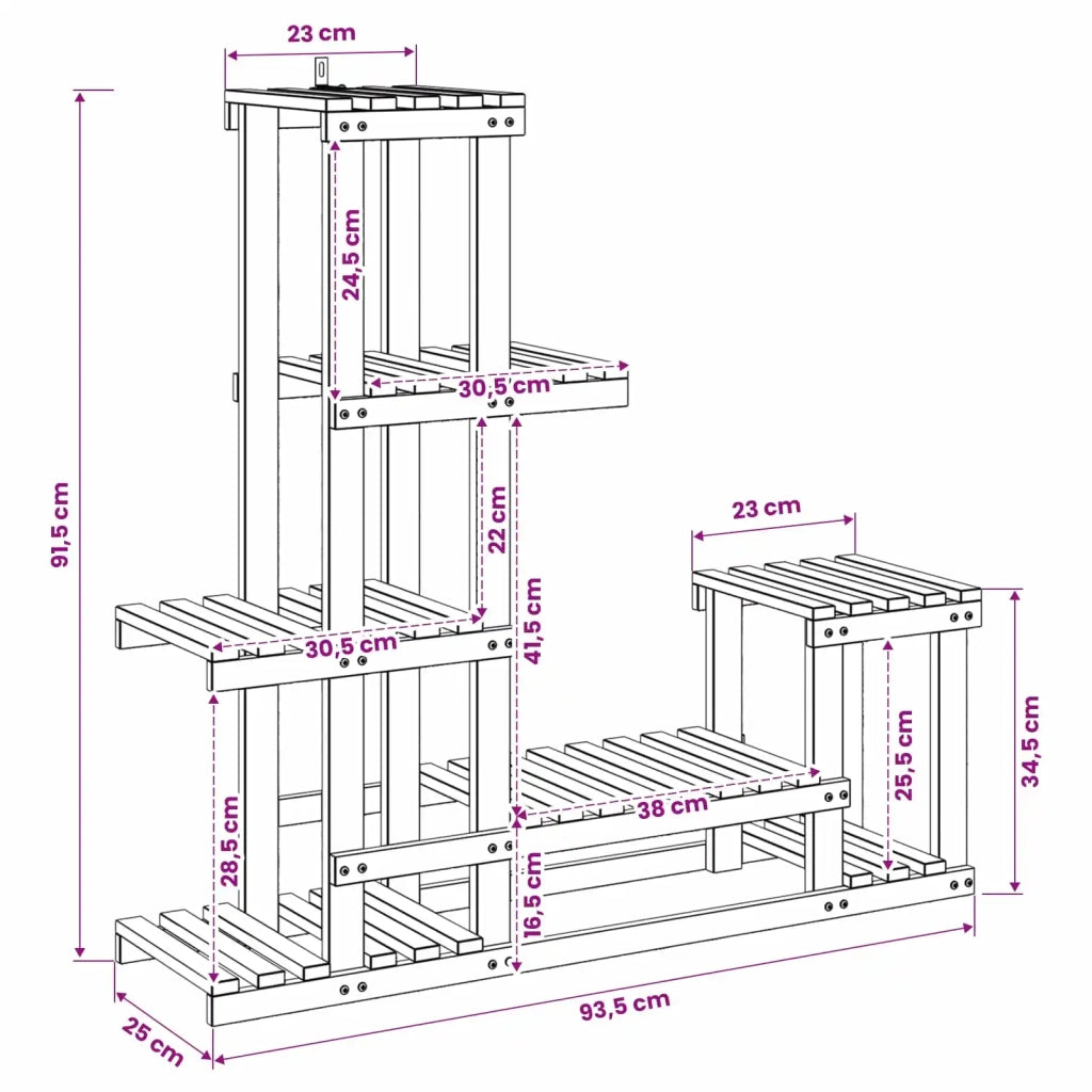 Supporto per piante Naturale 93,5 x 25 x 91,5 cm 903088