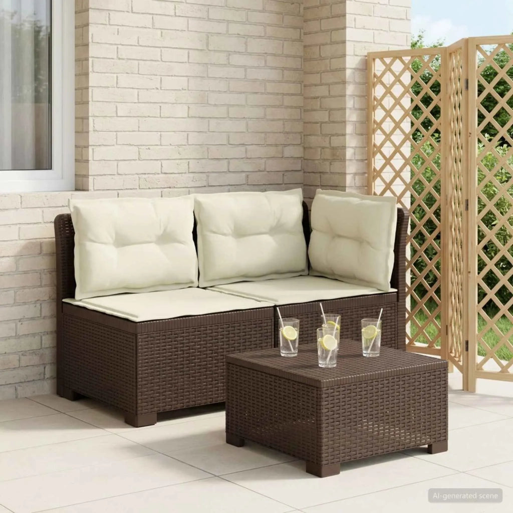 Divano da esterno-Divano da Giardino a 2 Posti con Cuscini Aspetto Rattan PP 425502