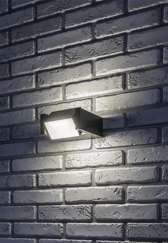 Applique esterna moderna nera 13cm orientabile LED10W IP54