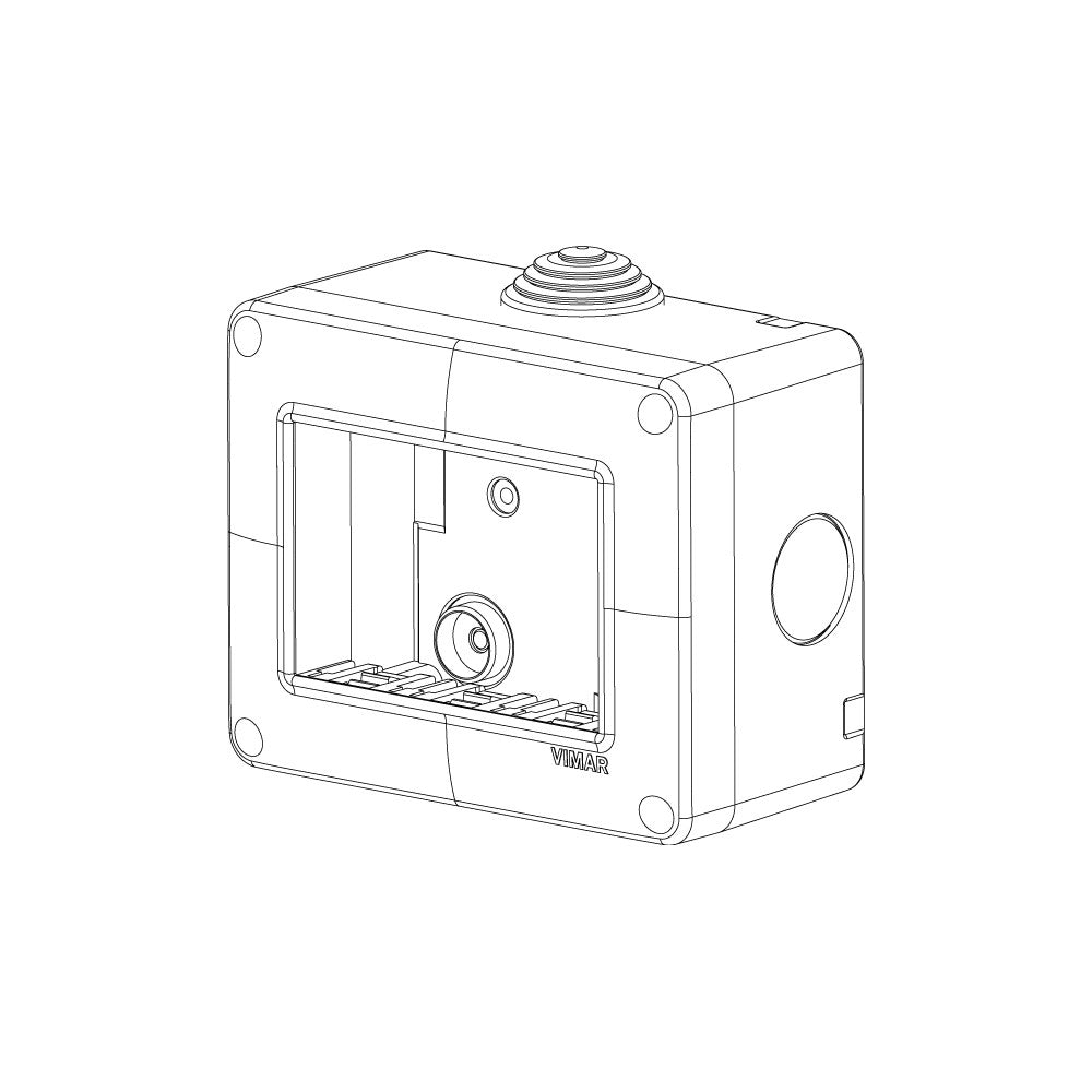 Vimar ip40 contenitore 3p protetto per serie civili eikon arkè e plana