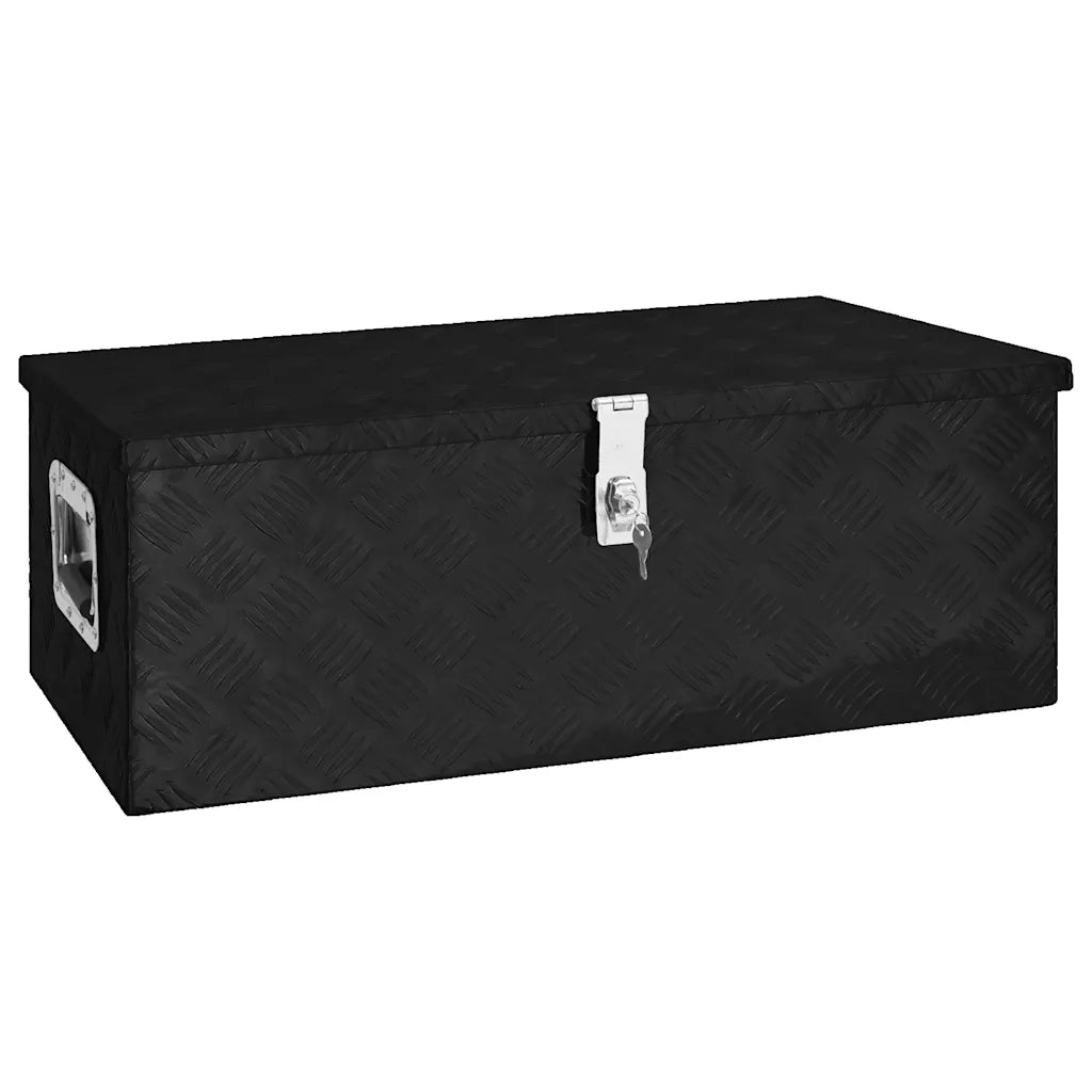 Contenitore Portaoggetti Nero 80x39x30 cm in Alluminio CFW9126629