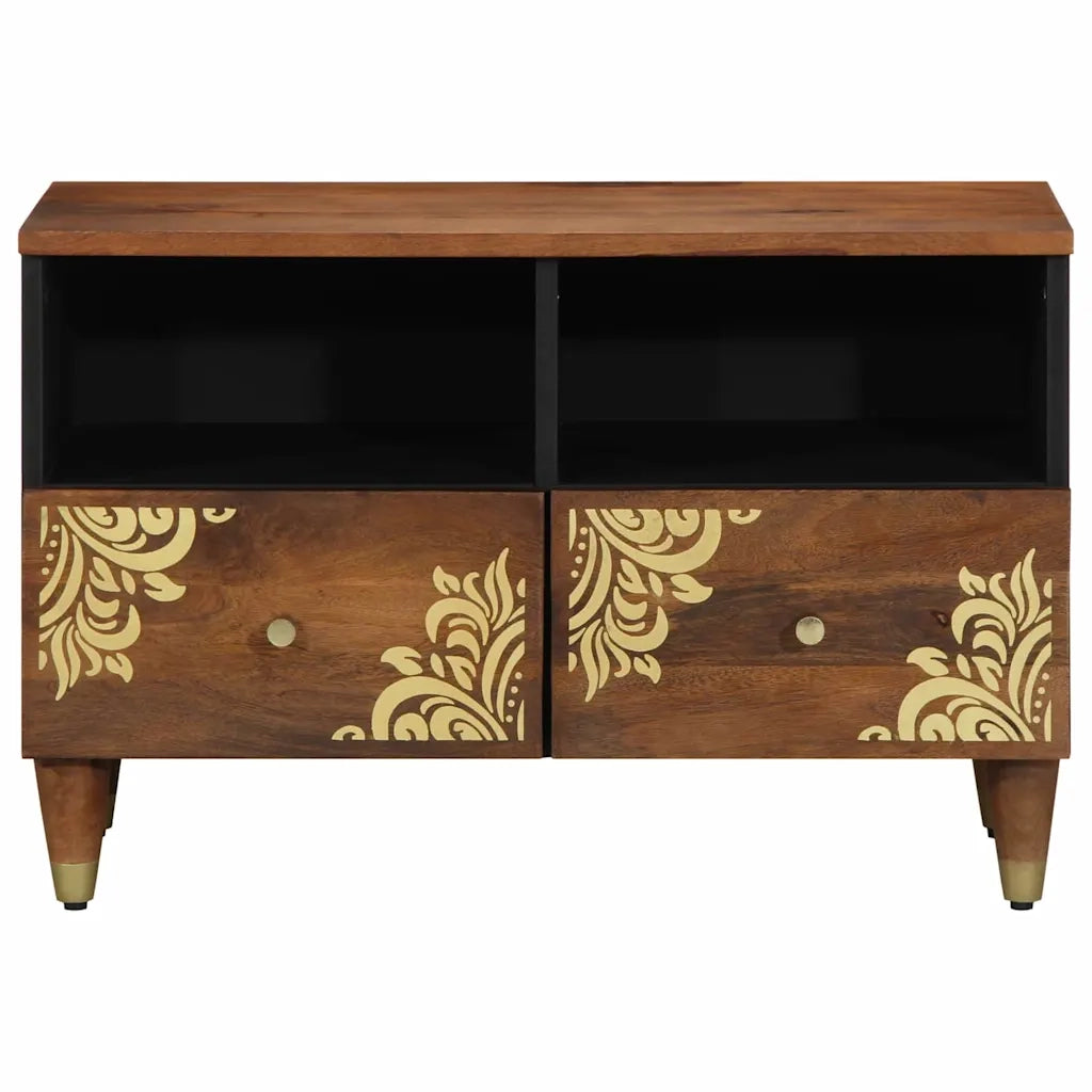 Mobile TV Marrone miele 70 x 33 x 46 cm Legno di mango massello 4018737