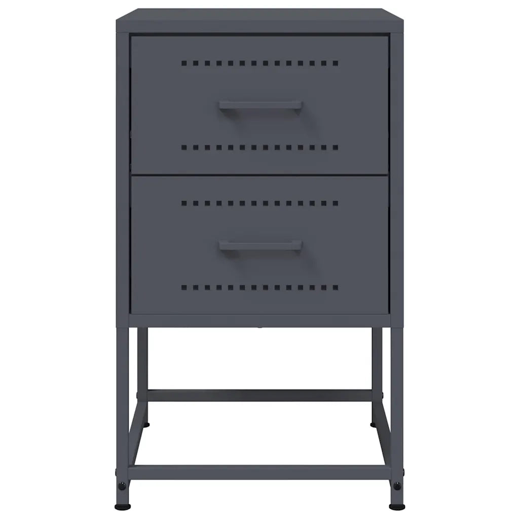 Comodino Antracite 36x39x60,5 cm in Acciaio 846462