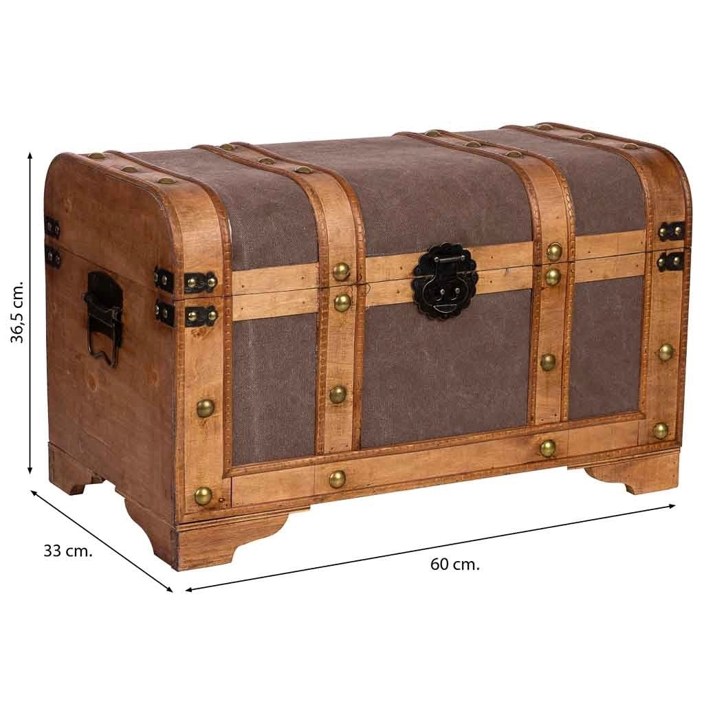 Baule in legno marrone 60x33x36,5