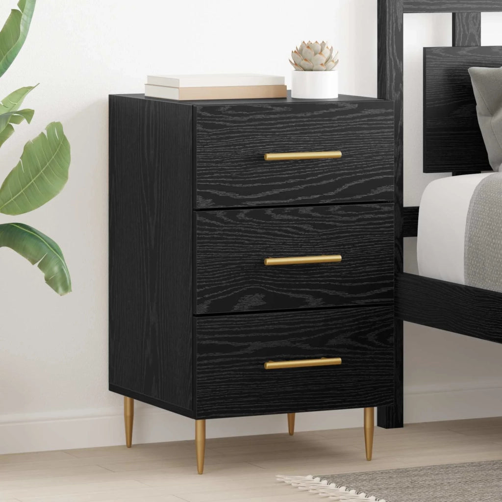 Armadio da Notte Rovere Nero 40 x 40 x 66 cm Legno multistrato 882109