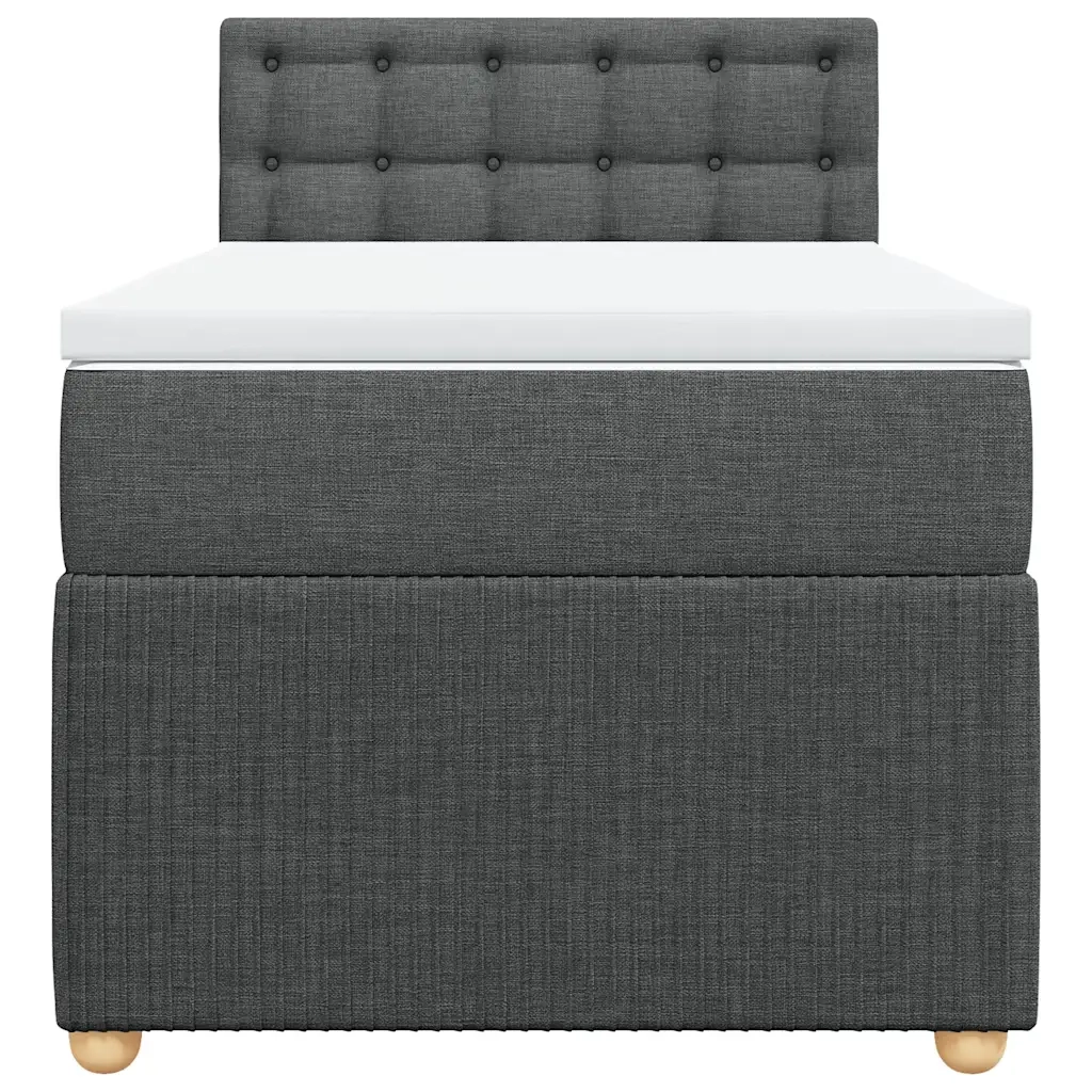 Giroletto a Molle con Materasso Grigio Scuro 90x200 cm Tessuto