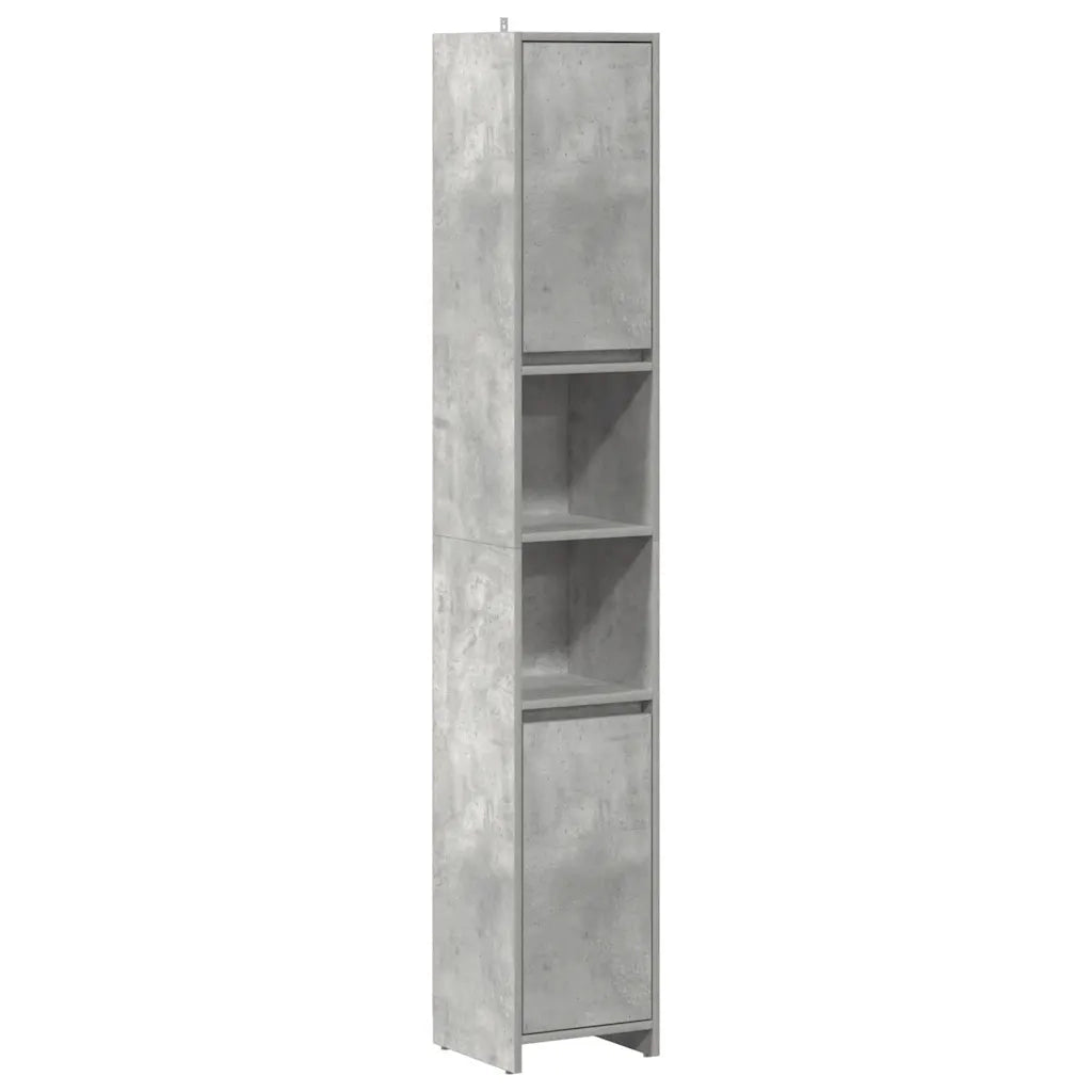 Mobiletto da bagno classico con contenitore 30 x 30 x 183 cm design pulito in legno composito grigio cemento 02_0050732