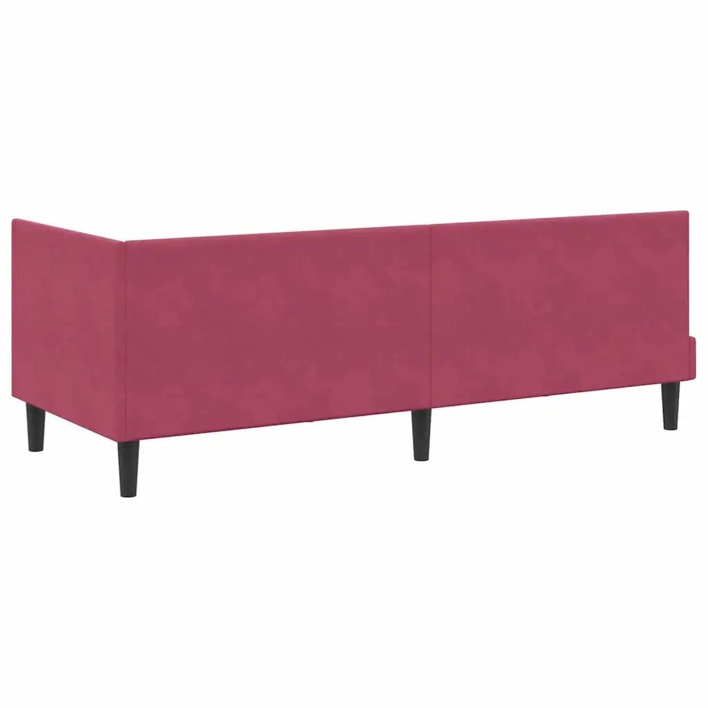 Cornice del letto ad angolo Rosso Vino 80 cm x 200 cm Velluto 42016412
