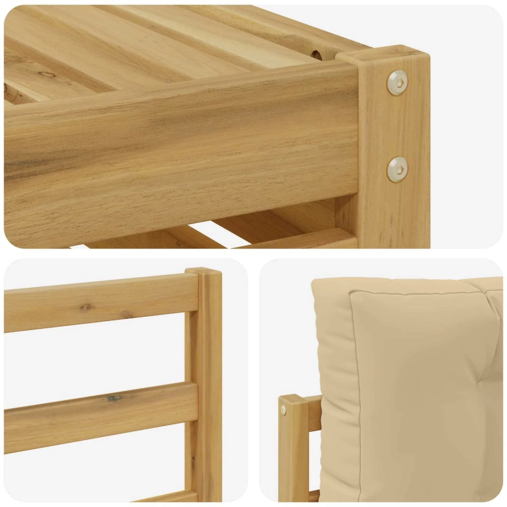 Set di divani da esterno con cuscino 7 pcs Bianco e Beige 3390788