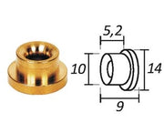 PASSAFILO IN OTTONE PER TESTINE CON SEDE- - ø mm.9, ø esterno mm.14 - 10 pezzi