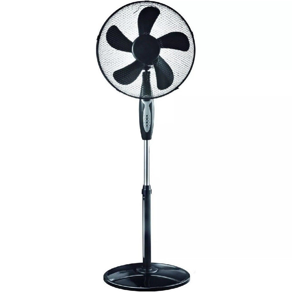 Trade Shop - Ventilatore A Piantana Con 5 Pale Con Telecomando H 140 Cm ø 43 Cm 45 Watt -