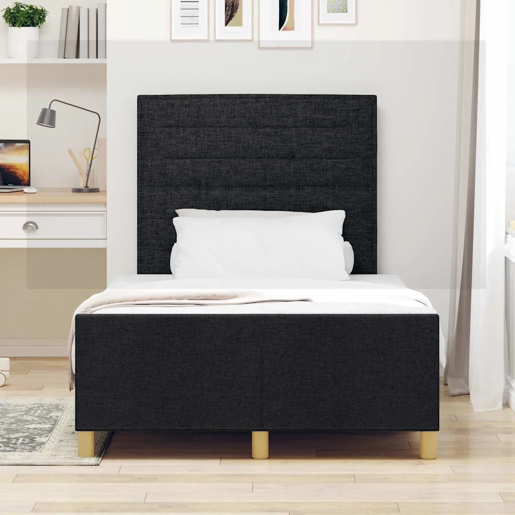 Struttura del letto con testiera Nero 120 x 190 cm Tessuto