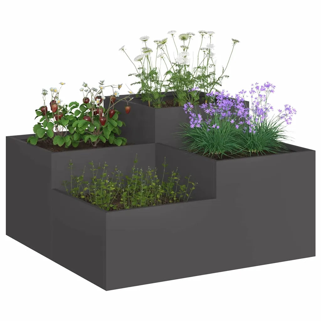 Vaso da giardino Nero 80 x 80 x 48 cm Acciaio