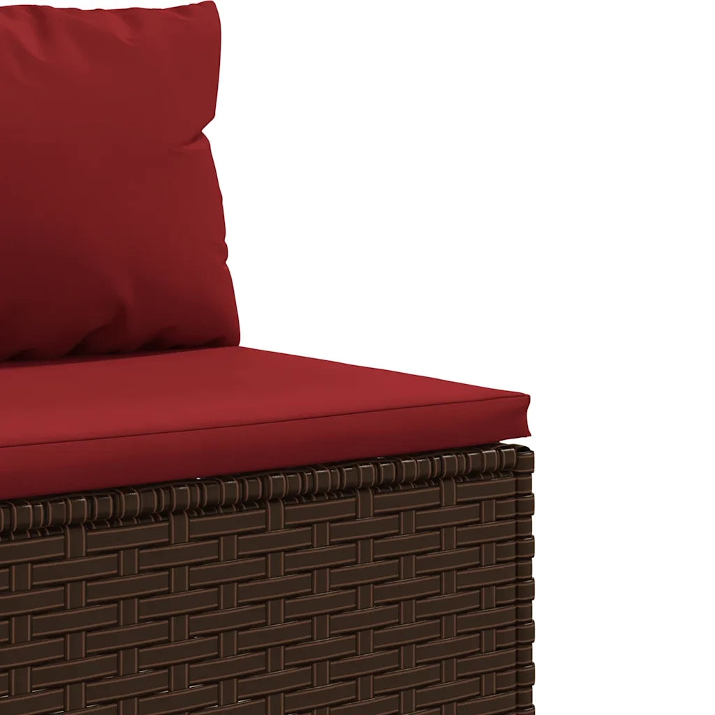 Set Divani da Giardino 8 pz con Cuscini in Polyrattan Marrone 3308237