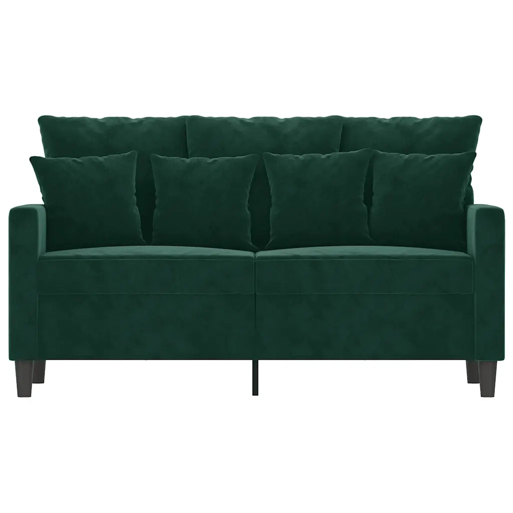 Divano a 2 Posti Verde Scuro 120 cm in Velluto 359295