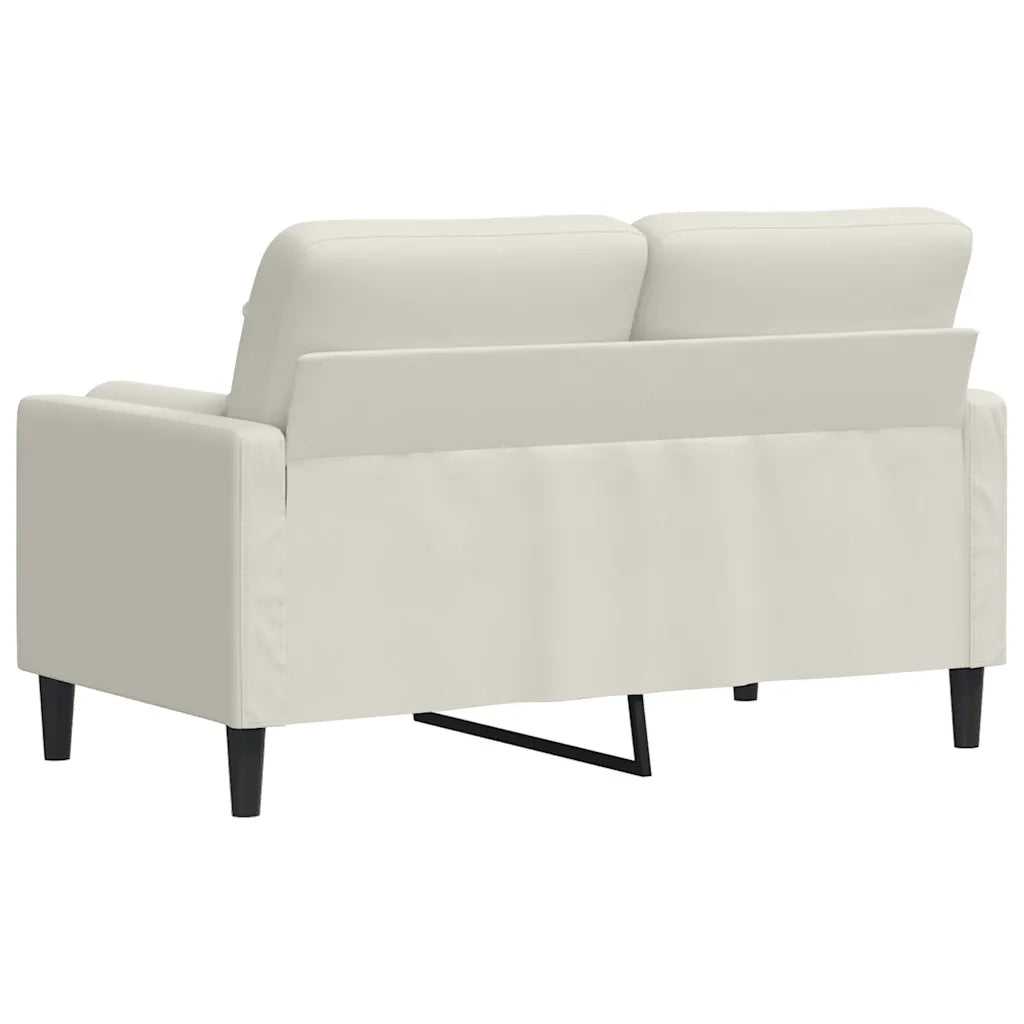 Divano a 2 Posti con Cuscini-Sofa 2 Posti con Cuscini Crema 120 cm in Velluto 123710