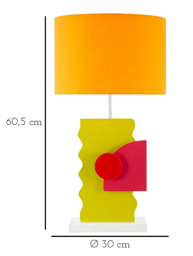 Lampada da tavolo in legno verde cm 30x60,5