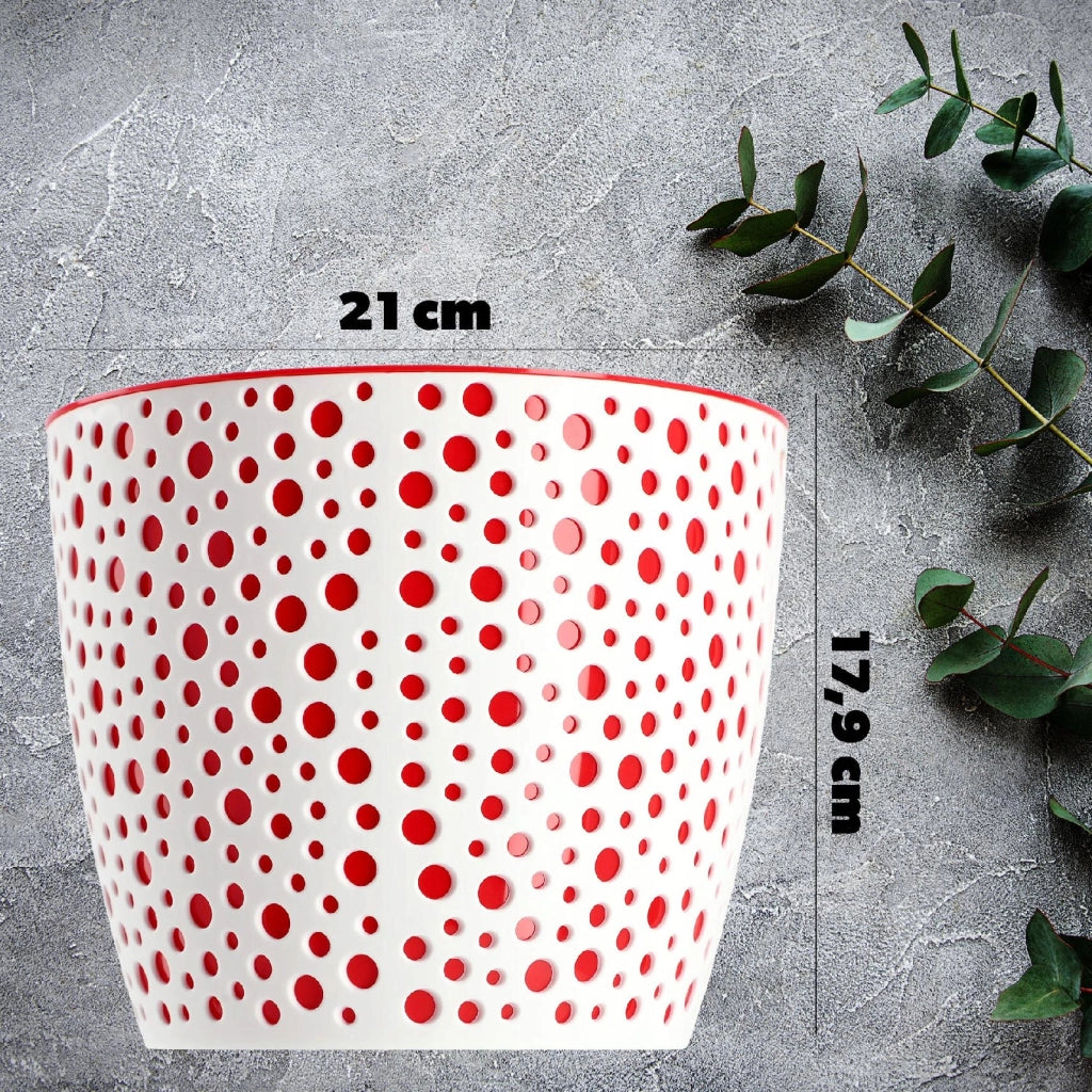 Vaso da fiori KADAX rotondo in plastica, 21 cm, rosso