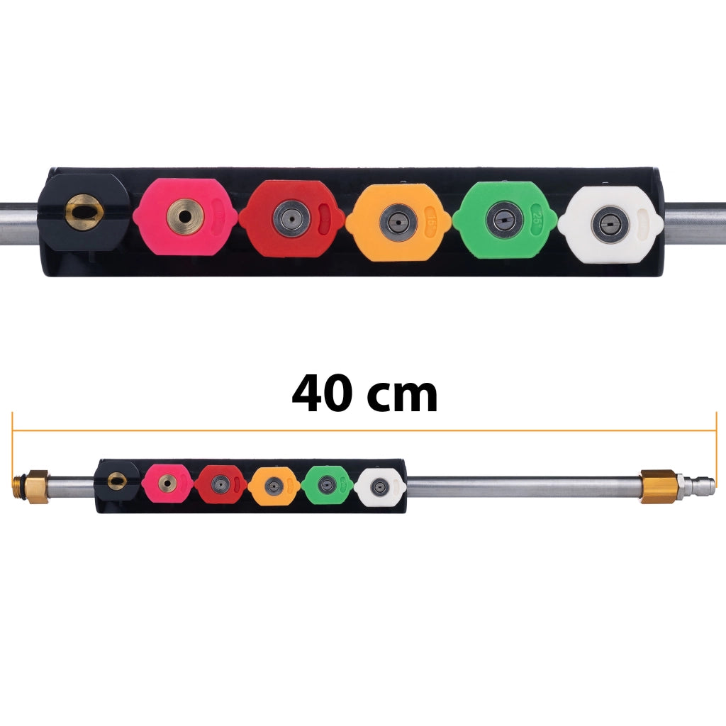 Set di Lance e Ugelli per Idropulitrice – 7 Lance (6 Dritte + 1 a 90°) + 6 Ugelli, Pressione Max 250 Bar