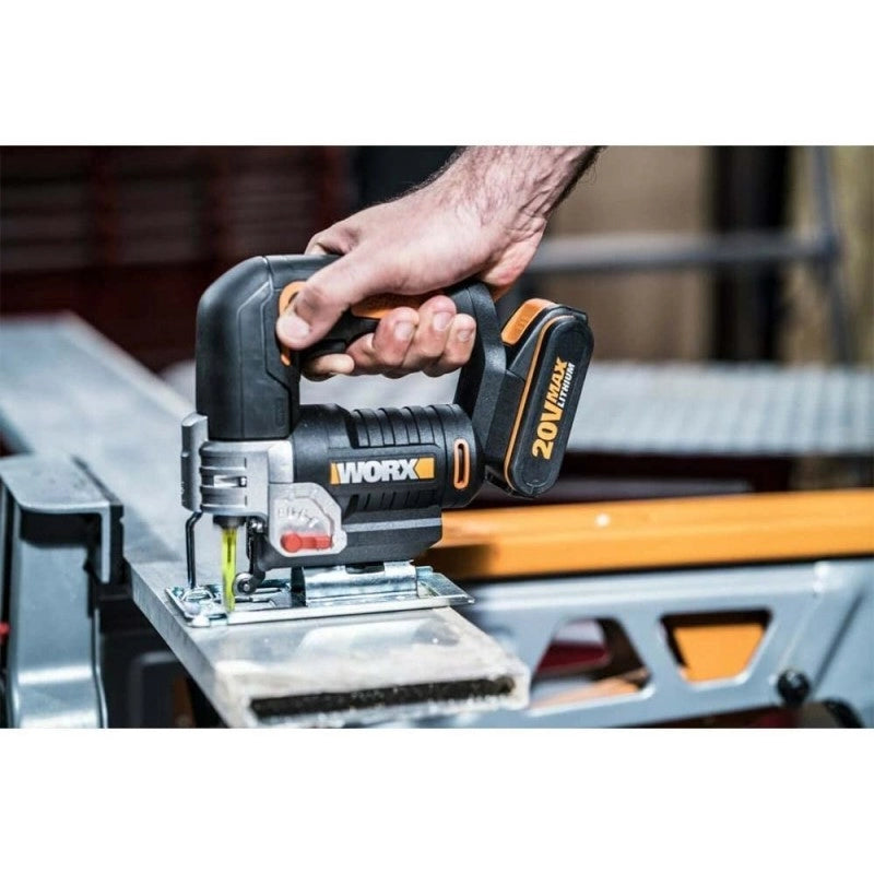 Seghetto alternativo WX543 20 Volt con pendolo e taglio inclinato per legno e metallo - Worx