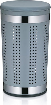 Asciugamano a forma rotonda in metallo lucido grigio chiaro